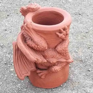 chimney pot dragon terra cotta